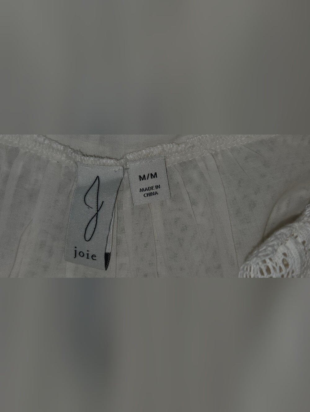 Joie Cotton Boho Cream Top Size M NWOT - Picture 3 of 7